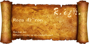 Rozs Áron névjegykártya