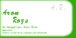 aron rozs business card